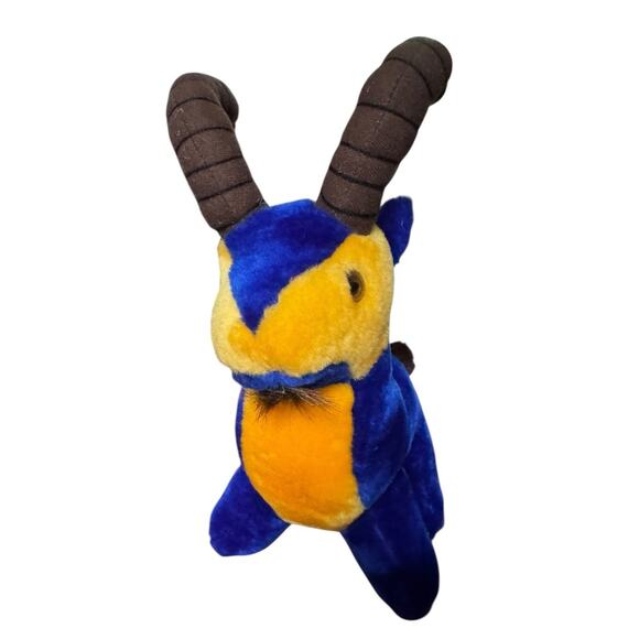 Vintage ACM Plush Ram Rampage NFL Football Blue Gold Goat Horns Stuffed Animal - Picture 2 of 9